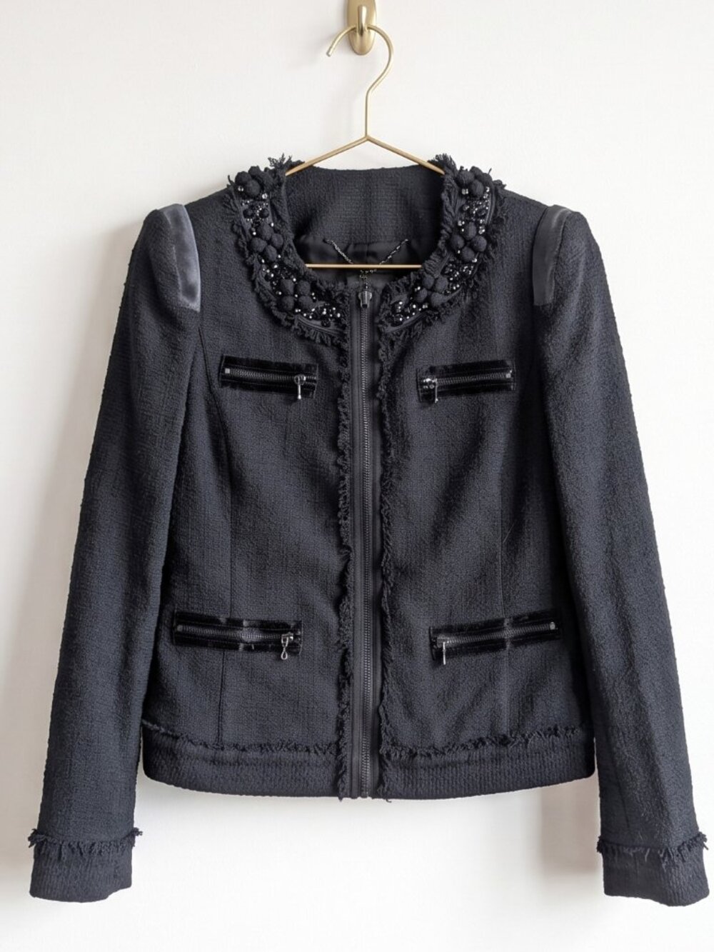 Magaschoni Collection Black Tweed Blazer